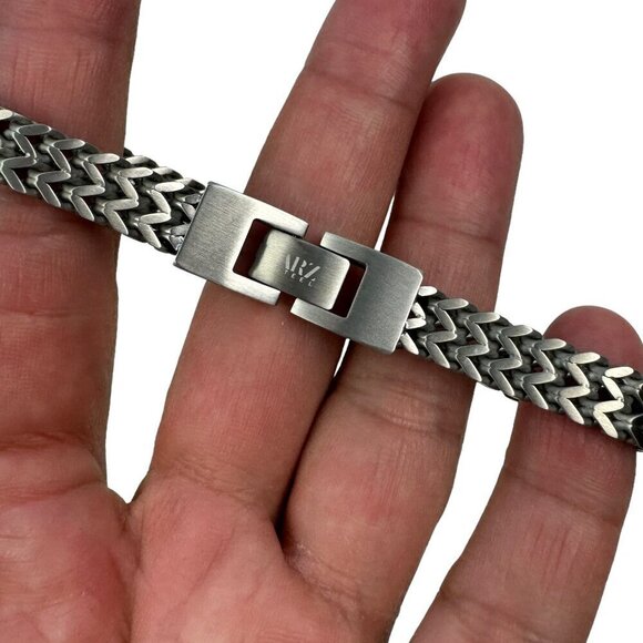 The Steel Shop Double Franco Link Matte Bracelet 8 Inches Brand New - Picture 3 of 4
